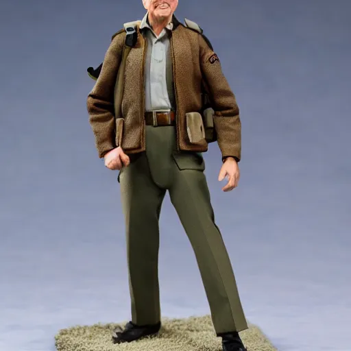 Image similar to 5 inch figure of alan alda as hawkeye from mash, toy, realistic, studio lighting