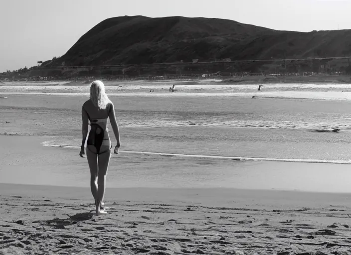 Image similar to skinny blonde lifeguard roving salt creek beach in dana point, ca