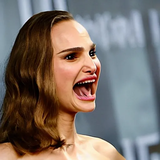 Image similar to natalie portman screaming at a giant flying spider