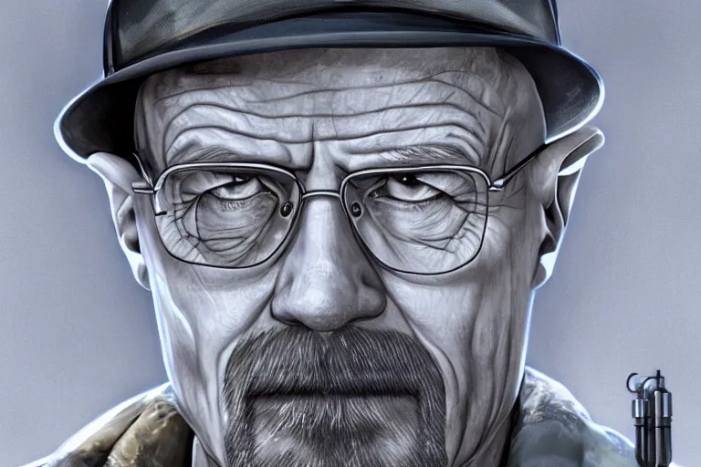 Image similar to Walter White in Half-Life, digital art, box cover art, video game, trending on imagestation, 4k