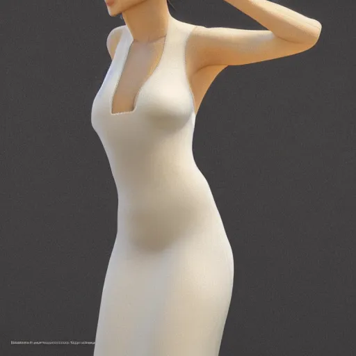 Image similar to a beautiful woman in an elegant see-thru white dress, wearing a black bikini underneath, 1920s, by Ilya Repin and artgerm, artstation, photorealistic, 8k octane render
