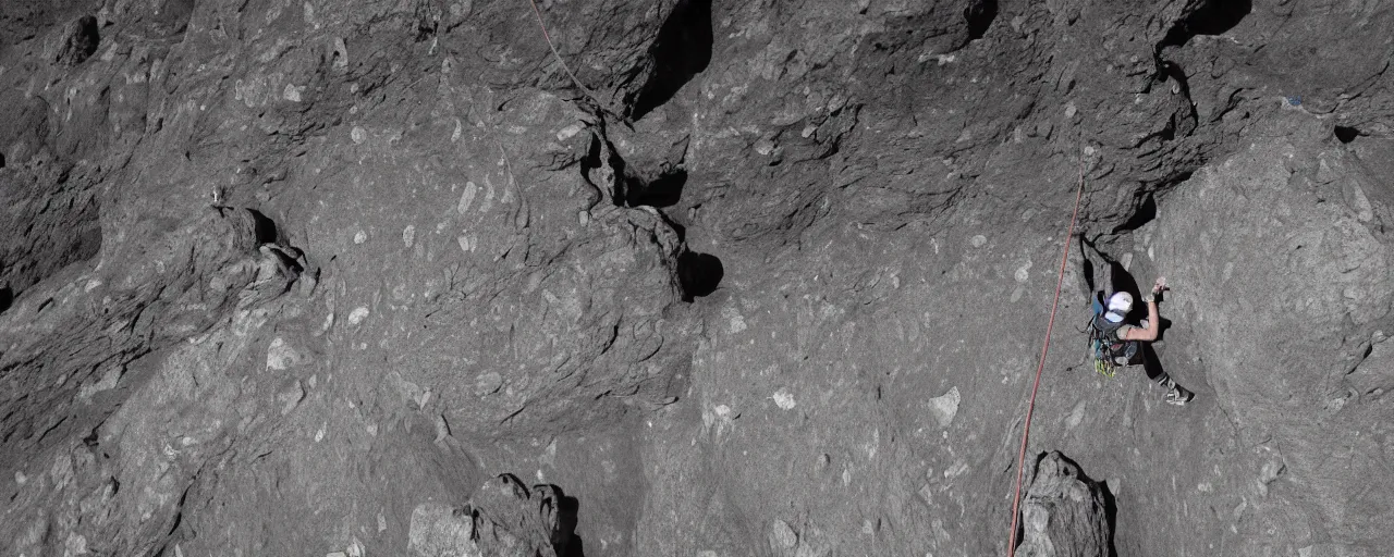 Prompt: low - g rock climbing on the terraformed asteroid. cinematic.