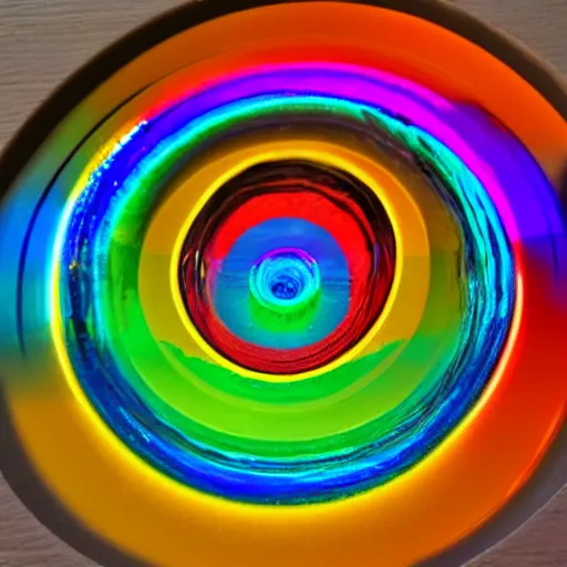 Prompt: glass colorful art relfection beauty refraction rainbow circle