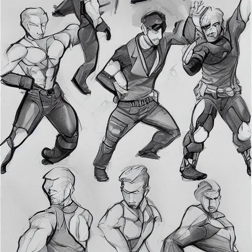 Pose study - man in action by xghostwheelx on DeviantArt