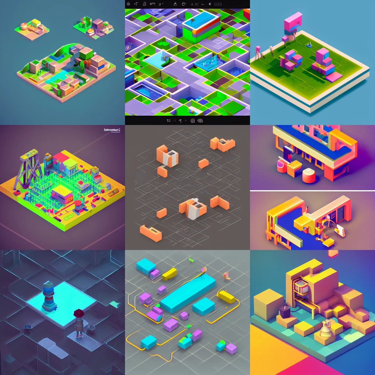 Prompt: isometric game art trending on artstation, cute, Mohamed Chahin style, vray render with ambient lights and volume 4k