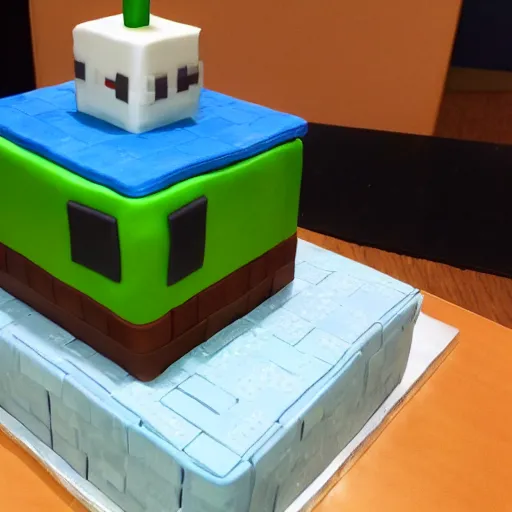 minecraft enderman birthday cake