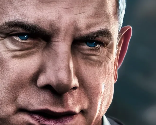 Image similar to a photo of benjamin netanyahu as a character in the avatar, hyper realistic face, beautiful eyes, cinematic, long shot, hyper detailed, 8 5 mm photograph, 8 k resolution, film still, sharp lens, wide lens