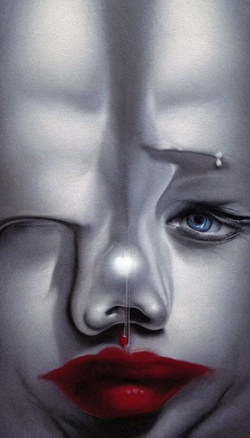 Image similar to techno artwork, by gottfried helnwein