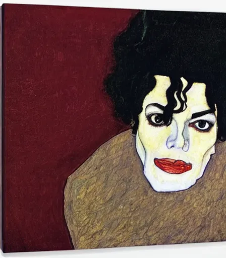 Prompt: portrait of michael jackson by egon schiele, intense desire, high quality, high detail