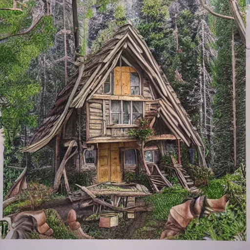 Image similar to Very very very very detailed, very very very very realistic image of very very very detailed house in the forest , by very very very very talented artist in very very very very aesthetic photorealism style