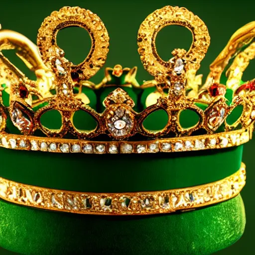 Image similar to crown on green background