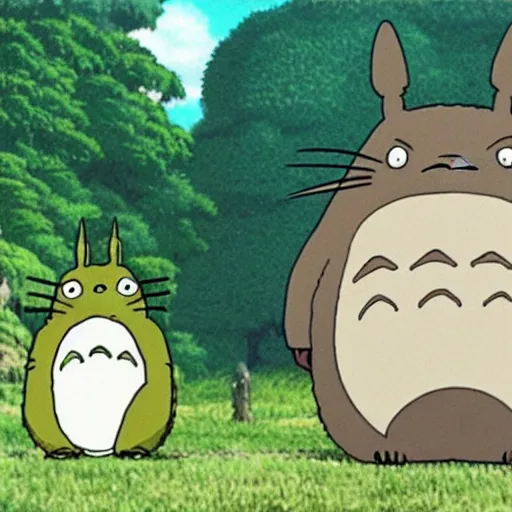 Image similar to a still of totoro in studio ghibli's Only Yesterday 1991 animation