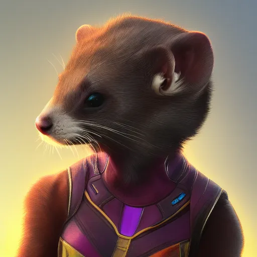 Prompt: A ferret is Thanos, hyperdetailed, artstation, cgsociety, 8k