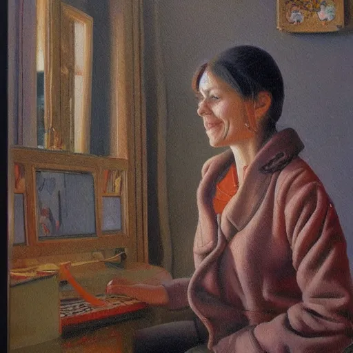 Prompt: detailed intricate soviet realism painting of web - designer, beautiful