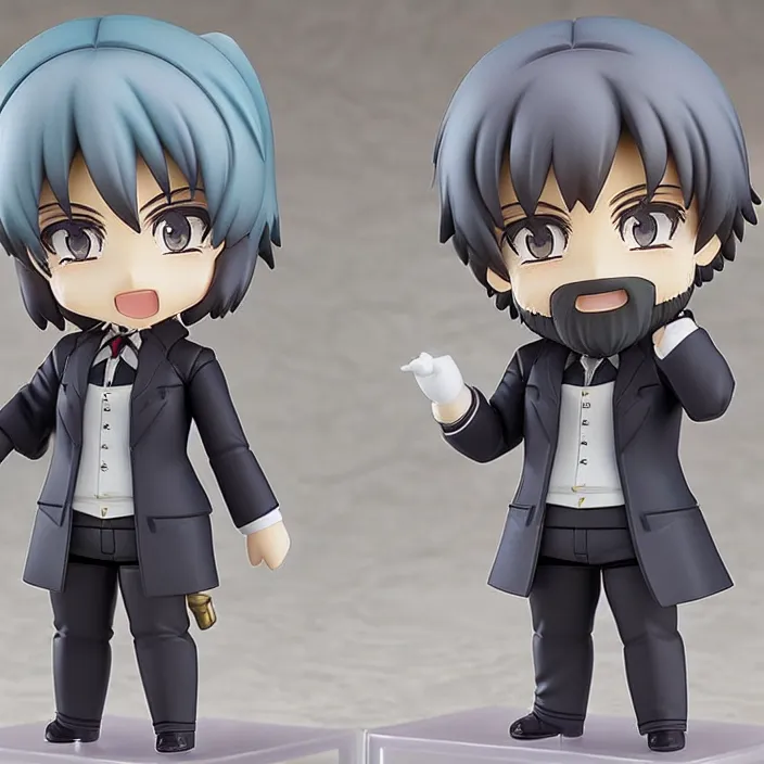 Prompt: An anime Nendoroid of Karl Marx, figurine, detailed product photo