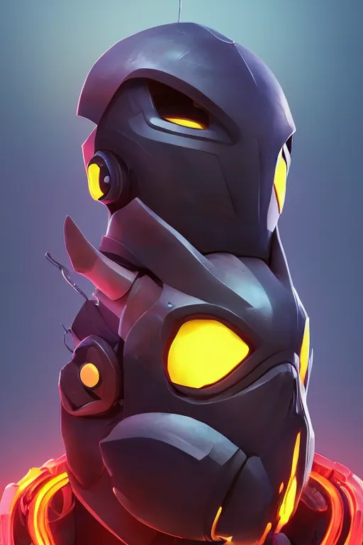 Image similar to epic mask helmet robot ninja portrait stylized as fornite style game design fanart by concept artist gervasio canda, behance hd by jesper ejsing, by rhads, makoto shinkai and lois van baarle, ilya kuvshinov, rossdraws global illumination radiating a glowing aura global illumination ray tracing hdr render in unreal engine 5