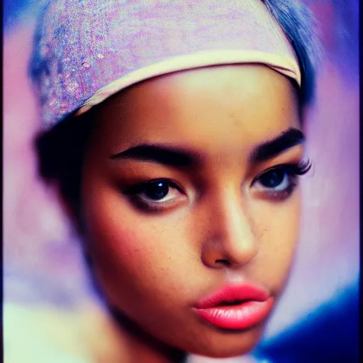 Image similar to portrait of a very pretty woman! symmetric face, petzval lens. featured on flickr, art photography, photo taken with provia, photo taken with ektachrome