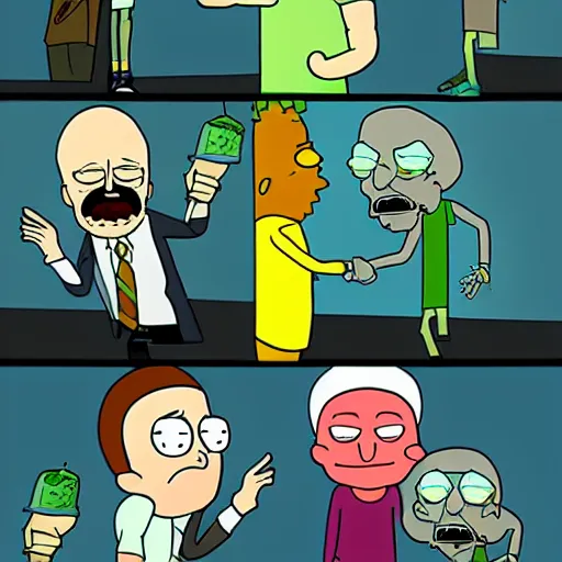 prompthunt: breaking bad crossover with rick and morty, deviantart