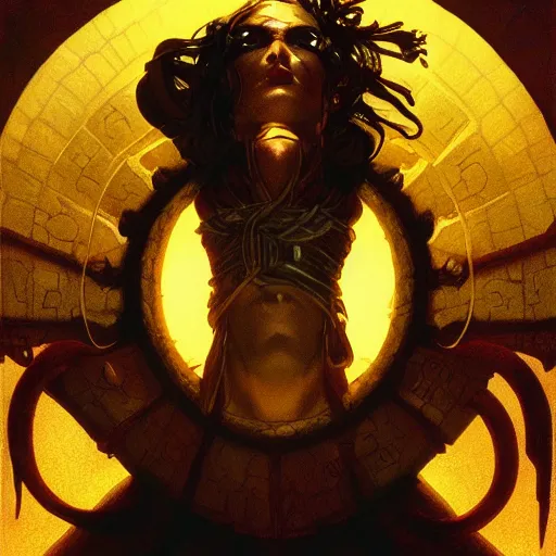 Prompt: a close-up of , planescape torment nameless one comic book cover dramatic backlighting, golden hour, kodachrome, high contrast, highly detailed, sharp focus, digital painting, concept art, illustration, trending on artstation, art by greg rutkowski + greg hildebrandt + alphonse mucha