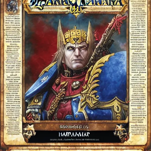 Image similar to portrait of emperor of mankind, warhammer 4 0 k