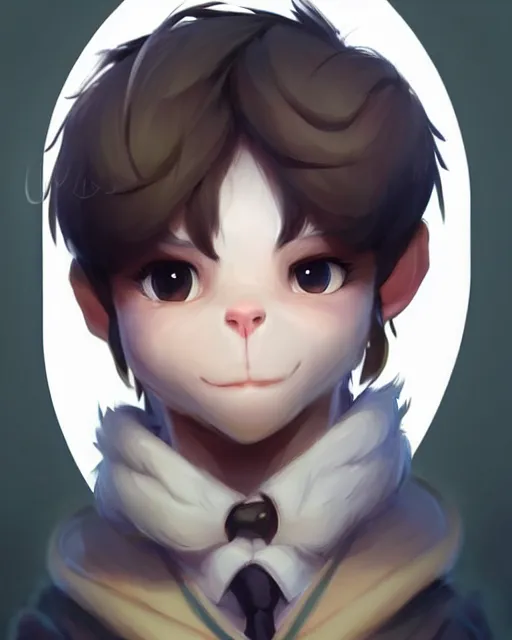 Image similar to character concept art of a cute male anthropomorphic furry | | adorable, key visual, realistic shaded perfect face, tufted softly, fine details by stanley artgerm lau, wlop, rossdraws, james jean, andrei riabovitchev, marc simonetti, and sakimichan, trending on weasyl