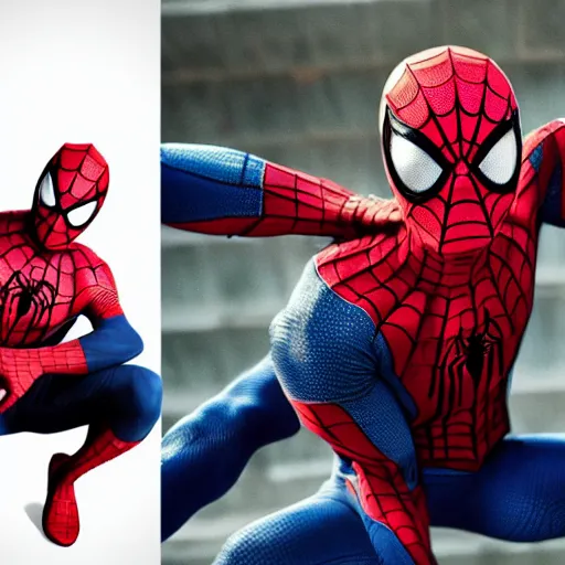 Image similar to spiderman crying by himself