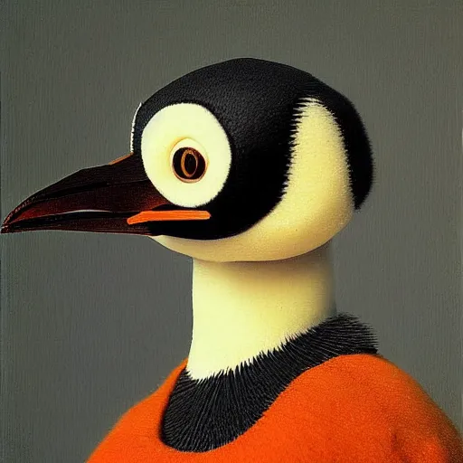 Prompt: portrait photo of Pingu the penguin made from everyday 3d objects, Perfect beak, extremely high details, realistic, by Giuseppe Arcimboldo, Edward Hopper, Rene Margitte
