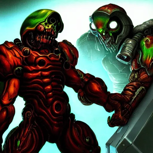 Image similar to Doom PC game desktop art