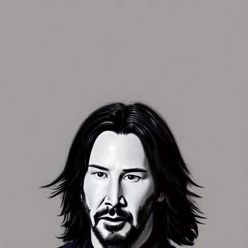 Image similar to a detailed portrait of keanu reeves art illustration, incredibly highly detailed and realistic, 8 k, sharp focus