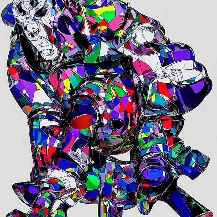 Image similar to futuristic sneakers in jeff koons hip hop bauhaus style, highly detailed, hyper realistic, art by todd mcfarlane