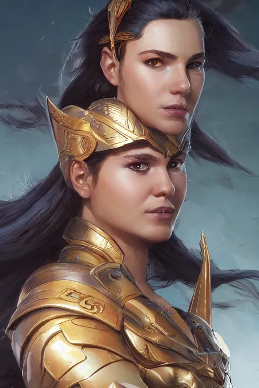 Image similar to amazon valkyrie athena, d & d, fantasy, portrait, highly detailed, headshot, digital painting, trending on artstation, concept art, sharp focus, illustration, art by artgerm and greg rutkowski and magali villeneuve