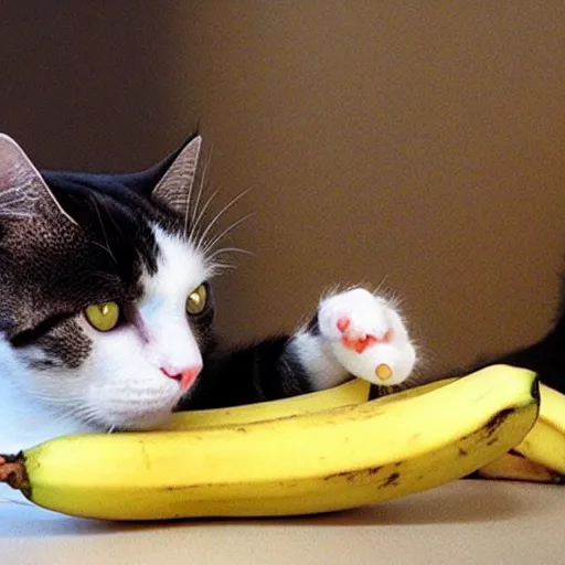 Image similar to cat eating banana