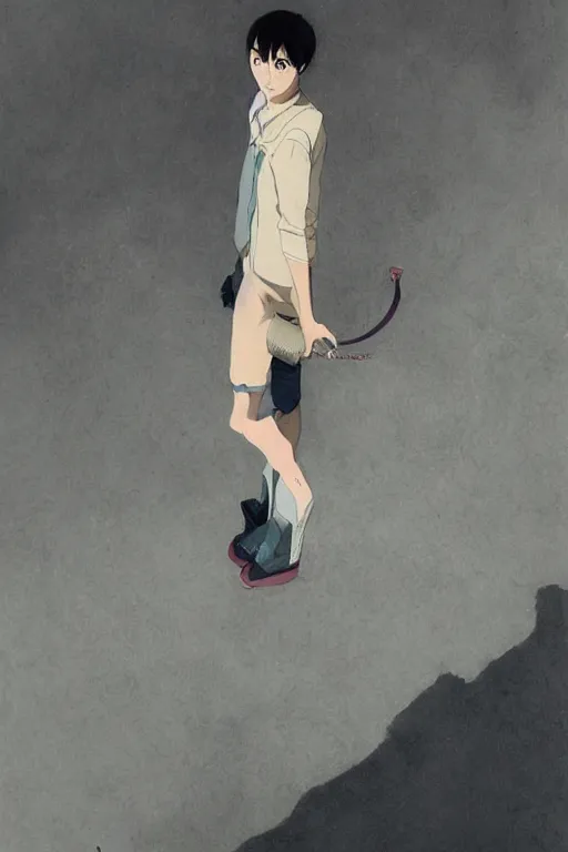 Image similar to anime key visual full body portrait character concept, young steve jobs anime, grimdark fantasy, trending pixiv fanbox, rule of thirds golden ratio, by greg rutkowski abigail larson makoto shinkai takashi takeuchi studio ghibli jamie wyeth