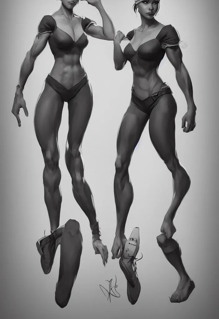 Prompt: amazing stylized random sketches of a young and strong girl by Artgerm, concept art, full body with dynamic pose and correct anatomy, digital art, octane render trending on artstation, 4k, 8k, HD