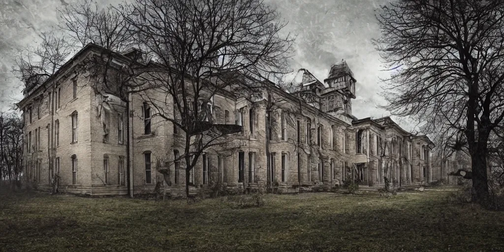 Prompt: a haunted asylum, realistic