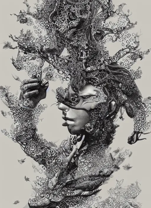 Prompt: Ronin goddess painting by Dan Hillier, trending on artstation, artstationHD, artstationHQ, 4k, 8k