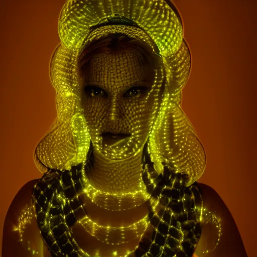 Image similar to a dramatic portrait of serpentine goddess, diffused lights, ultra realistic, 4 k