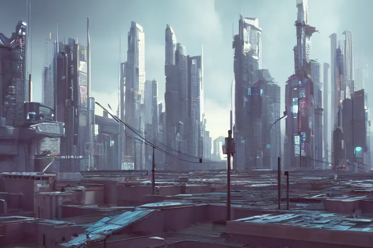 Image similar to cyberpunk cityscape 3 d render 3 d kitbash models, detailed 3 d render,