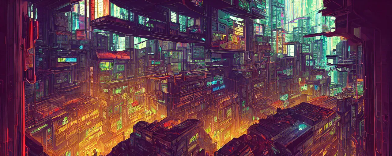 A cyberpunk jail, by Naomi Okubo, landscape, dramatic | Stable ...