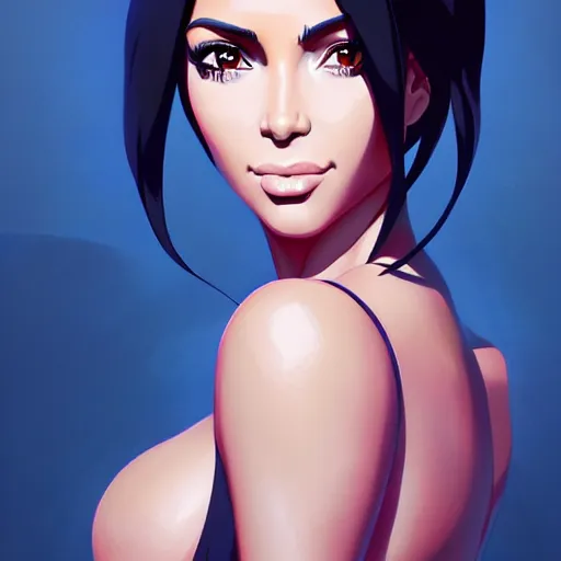 Image similar to kim kardashian, portrait shinkai makoto studio ghibli studio key hideaki anno sakimichan stanley artgerm lau rossdraws james jean marc simonetti elegant highly detailed digital painting artstation pixiv