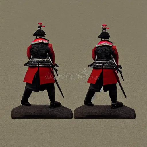 Prompt: Samurai master walking , back view , 20mm lens realistic photo illustration