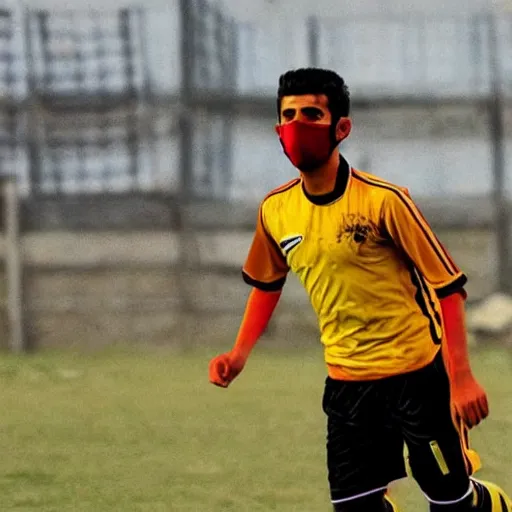 Image similar to kurdish eastern soccer player with face mask