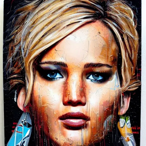 Image similar to portrait of Jennifer Lawrence by Sandra Chevrier