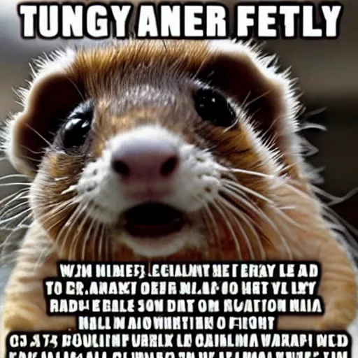 Image similar to a funny meme about ferrets