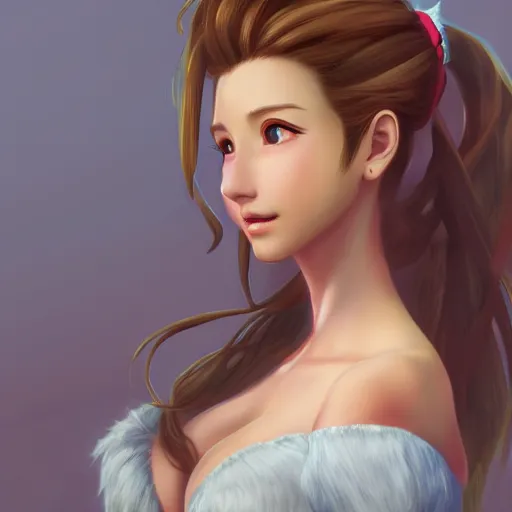 Image similar to aerith gainsborough by nick silva, ja mong, digital, trending artstation