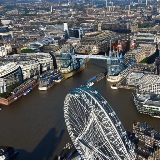 Image similar to Looking down at London from the top of the London Eye