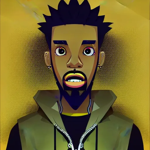 Image similar to 2 d character design, male rapper, vector art, digital art, portrait, 4 k, 8 k, sharp focus, smooth, illustration, concept art, music artist