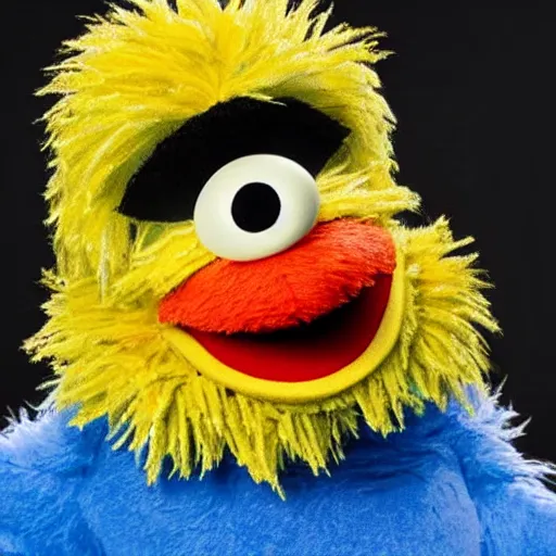 Prompt: a hyperrealistic portrait of the sesame street bert wearing a white lawyer's wig in a courtroom, fuji film, intricate details. believable eyes. front on, symmetrical. head to shoulders shot.