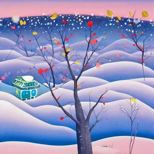 Image similar to A barren winter landscape by Chiho Aoshima