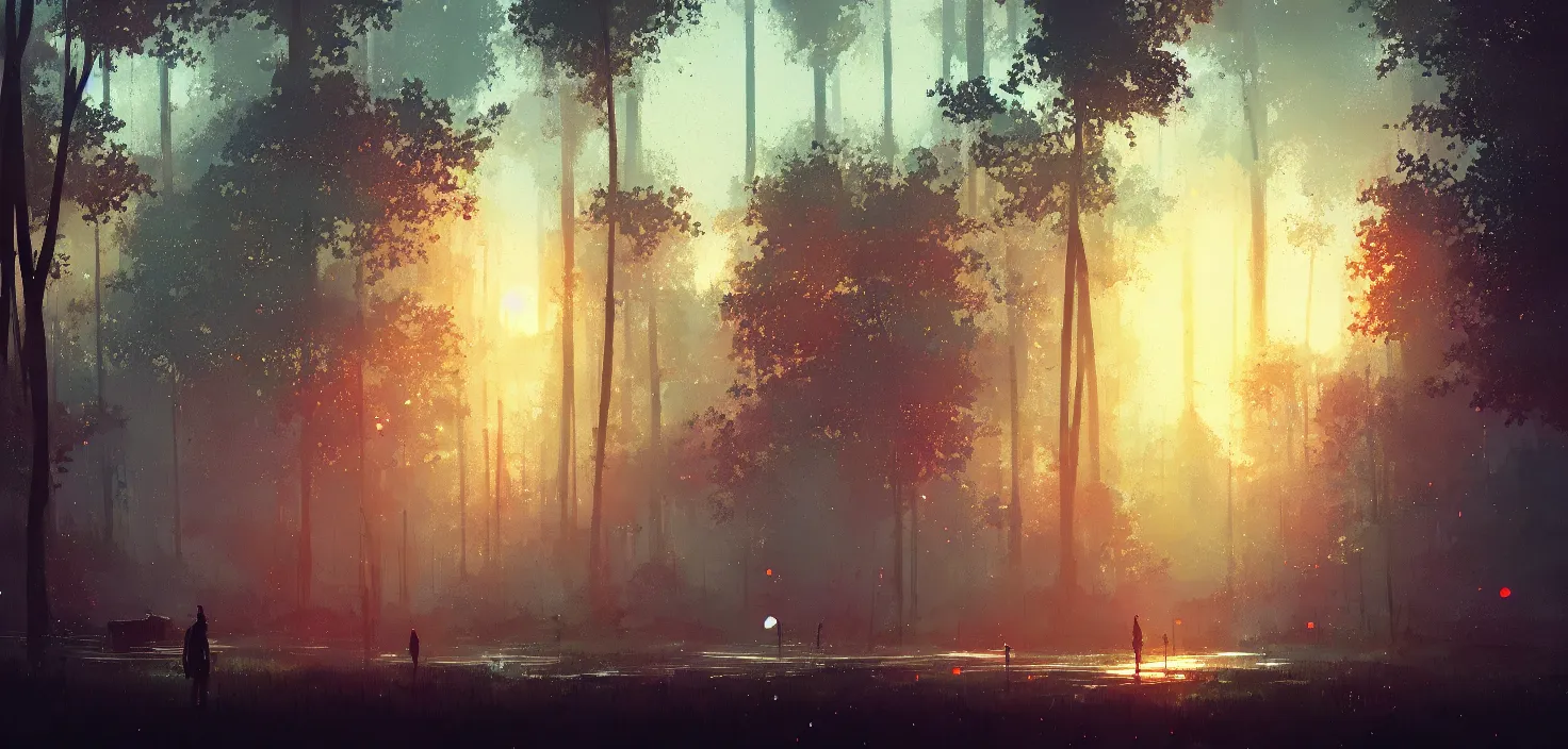 Prompt: landscape, by ismail inceoglu, illustration, bokeh, cinematic, filmic, glamor shot, cinematic lighting, ray tracing reflections, rtx, woodland, cinematic